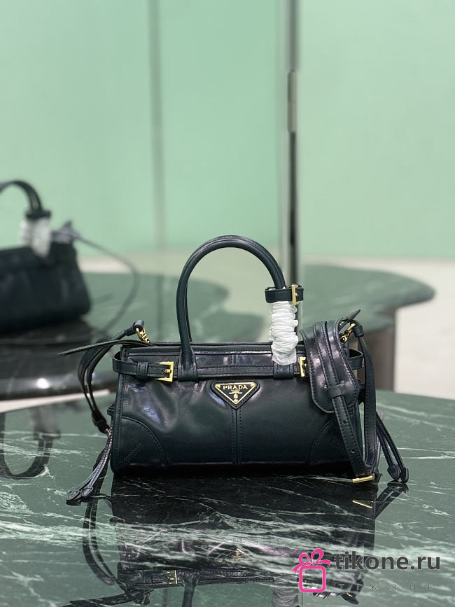 Prada Bonnie Leather Mini Handbag Navy 1BA486 - 23.5x12x9cm - 1