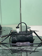 Prada Bonnie Leather Mini Handbag Navy 1BA486 - 23.5x12x9cm - 6