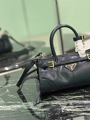 Prada Bonnie Leather Mini Handbag Navy 1BA486 - 23.5x12x9cm - 4