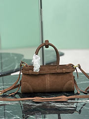 Prada Bonnie Suede Mini Handbag Cocoa Brown 1BA486 - 23.5x12x9cm - 4