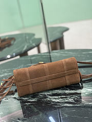 Prada Bonnie Suede Mini Handbag Cocoa Brown 1BA486 - 23.5x12x9cm - 3