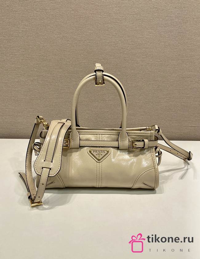 Prada Bonnie Leather Mini Handbag Travertine 1BA486 - 23.5x12x9cm - 1