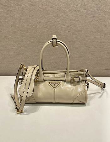 Prada Bonnie Leather Mini Handbag Travertine 1BA486 - 23.5x12x9cm