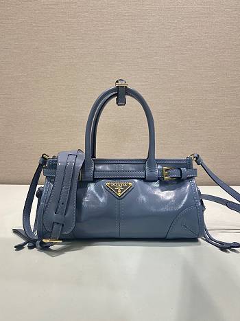 Prada Bonnie Leather Mini Handbag Aviation Blue 1BA486 - 23.5x12x9cm
