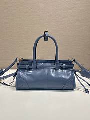 Prada Bonnie Leather Mini Handbag Aviation Blue 1BA486 - 23.5x12x9cm - 5