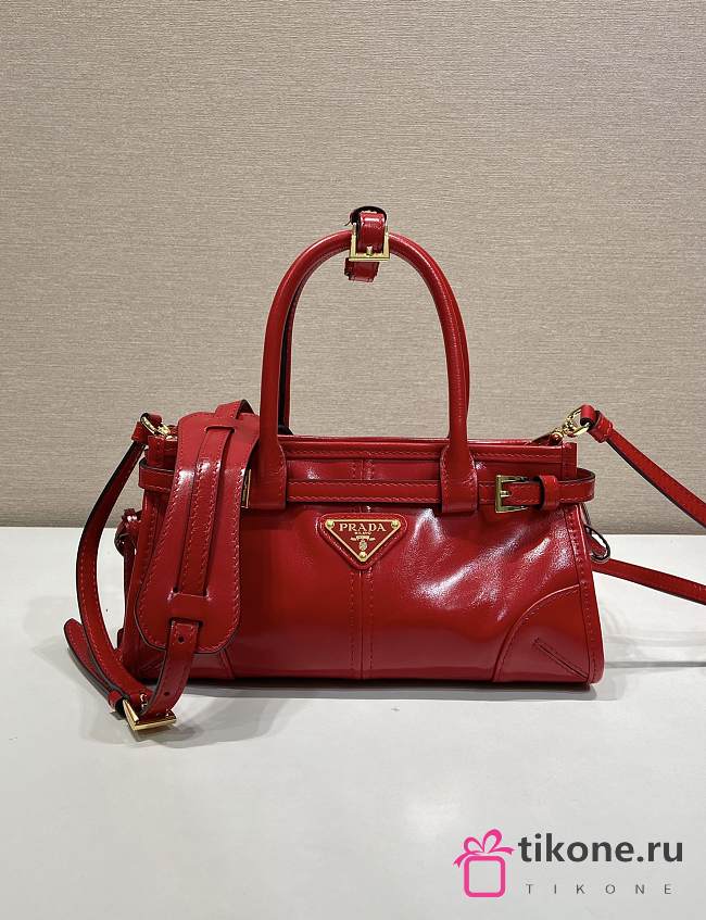 Prada Bonnie Leather Mini Handbag Red 1BA486 - 23.5x12x9cm - 1