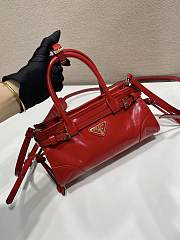 Prada Bonnie Leather Mini Handbag Red 1BA486 - 23.5x12x9cm - 5