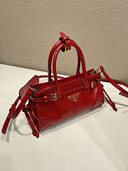 Prada Bonnie Leather Mini Handbag Red 1BA486 - 23.5x12x9cm - 4