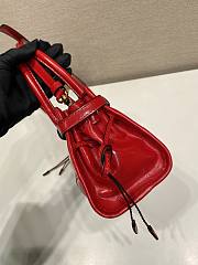 Prada Bonnie Leather Mini Handbag Red 1BA486 - 23.5x12x9cm - 2