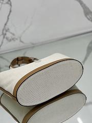  Prada Medium Linen Blend And Leather Tote Bag 1BG471 - 28x22.5x12.5cm - 3