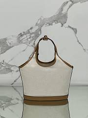  Prada Medium Linen Blend And Leather Tote Bag 1BG471 - 28x22.5x12.5cm - 4