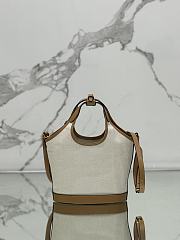 Prada Small Linen Blend And Leather Tote Bag 1BG074 - 21x18x9cm - 6