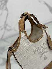 Prada Small Linen Blend And Leather Tote Bag 1BG074 - 21x18x9cm - 2