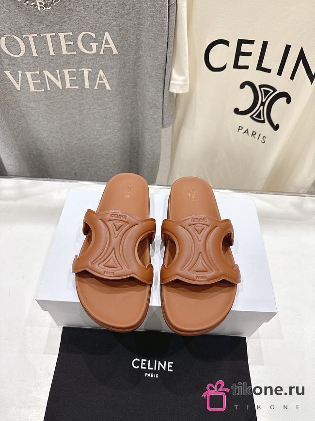 Celine Triomphe Slide In Calfskin Vegetal Tanning Tan - 1