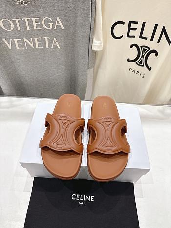 Celine Triomphe Slide In Calfskin Vegetal Tanning Tan