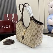 Gucci Mercato Small Tote Bag Beige And Brown GG Canvas - 26x23x11cm - 4