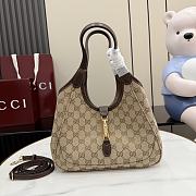 Gucci Mercato Small Tote Bag Beige And Brown GG Canvas - 26x23x11cm - 3