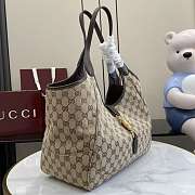 Gucci Mercato Medium Tote Bag Beige And Brown GG Canvas - 35x28x15cm - 2