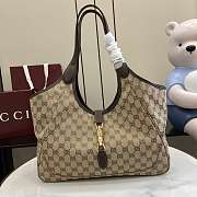 Gucci Mercato Medium Tote Bag Beige And Brown GG Canvas - 35x28x15cm - 4