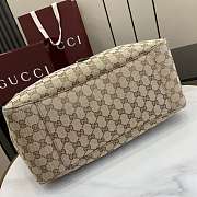 Gucci Mercato Medium Tote Bag Beige And Brown GG Canvas - 35x28x15cm - 5
