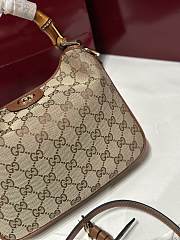 Gucci Diana Small Shoulder Bag Beige And Dark Brown GG Canvas - 24x15x5cm - 5