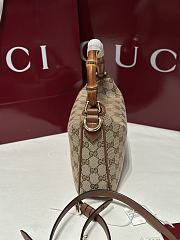 Gucci Diana Small Shoulder Bag Beige And Dark Brown GG Canvas - 24x15x5cm - 4