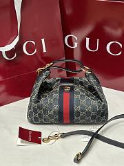 Gucci Vanity Medium Bag Blue And White GG Denim - 27.5x13x14.5cm - 1