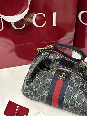 Gucci Vanity Medium Bag Blue And White GG Denim - 27.5x13x14.5cm - 6