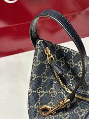 Gucci Vanity Medium Bag Blue And White GG Denim - 27.5x13x14.5cm - 3