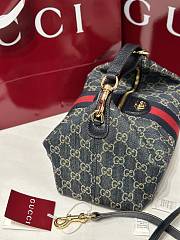 Gucci Vanity Medium Bag Blue And White GG Denim - 27.5x13x14.5cm - 2