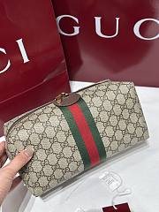Gucci Savoy Medium Toiletry Case Beige And Brown GG Canvas - 26x12.5x12cm - 6