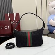 Gucci Lunetta Small Crossbody Bag Black GG Canvas - 22x13x3cm - 3