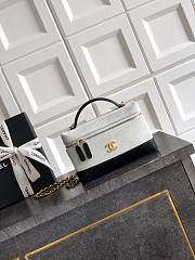 Chanel Vanity with Chain Suede Calfskin Shiny Lambskin & Gold-Tone Metal Gray & Black - 19.5x17x5cm - 1