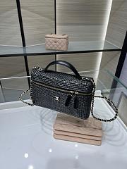 Chanel Classic Vanity with Chain Braided Raffia & Gold-Tone Metal Black - 19.5x17x5cm - 4