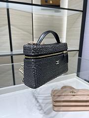Chanel Classic Vanity with Chain Braided Raffia & Gold-Tone Metal Black - 19.5x17x5cm - 2