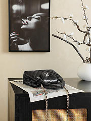 Chanel Mini Shopping Bag Shiny Lambskin & Gold-Tone Metal Black - 19x13x7cm - 4