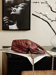 Chanel Mini Shopping Bag Shiny Lambskin & Gold-Tone Metal Burgundy - 19x13x7cm - 6