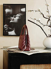 Chanel Mini Shopping Bag Shiny Lambskin & Gold-Tone Metal Burgundy - 19x13x7cm - 5