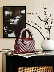 Chanel Mini Shopping Bag Shiny Lambskin & Gold-Tone Metal Burgundy - 19x13x7cm - 2