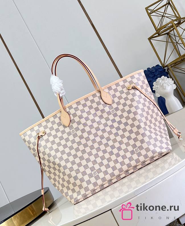 LV Neverfull GM Damier Azur Canvas Rose Ballerine Pink N40601 - 39x32x19cm  - 1