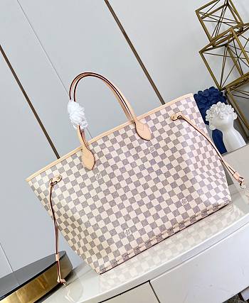 LV Neverfull GM Damier Azur Canvas Rose Ballerine Pink N40601 - 39x32x19cm 