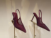 Le Silla Gilda Slingback 100mm Cherry Red Mesh Slingback With Crystals - 1