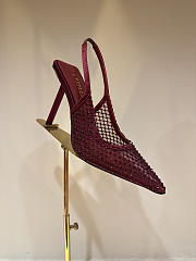 Le Silla Gilda Slingback 100mm Cherry Red Mesh Slingback With Crystals - 6