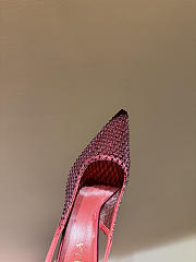 Le Silla Gilda Slingback 100mm Cherry Red Mesh Slingback With Crystals - 4