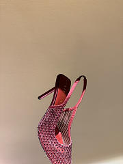 Le Silla Gilda Slingback 100mm Cherry Red Mesh Slingback With Crystals - 3