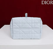 Small Dior Toujours Vertical Tote Bag Ice Blue Macrocannage Calfskin - 18x16x12cm - 5