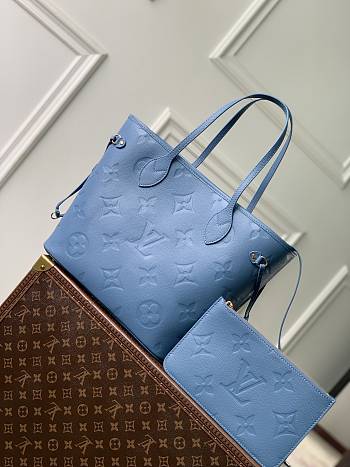 LV Neverfull MM Monogram Empreinte Blue Jean M27358 - 31x28x14cm
