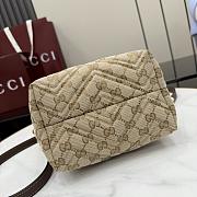 Gucci GG Marmont Small Tote Bag Beige and Brown GG Canvas - 17.5x17x12.5cm - 2