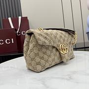 Gucci GG Marmont Small Shoulder Bag Beige and Brown GG Canvas - 23x17x9cm - 4