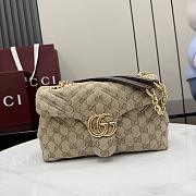 Gucci GG Marmont Small Shoulder Bag Beige and Brown GG Canvas - 23x17x9cm - 3